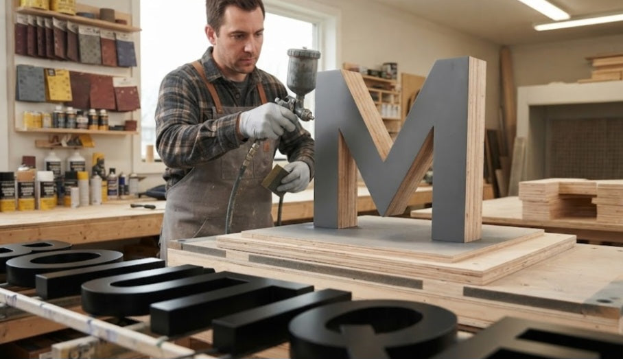 How to Finish CNC-Cut Plywood Letters for a Retail Display