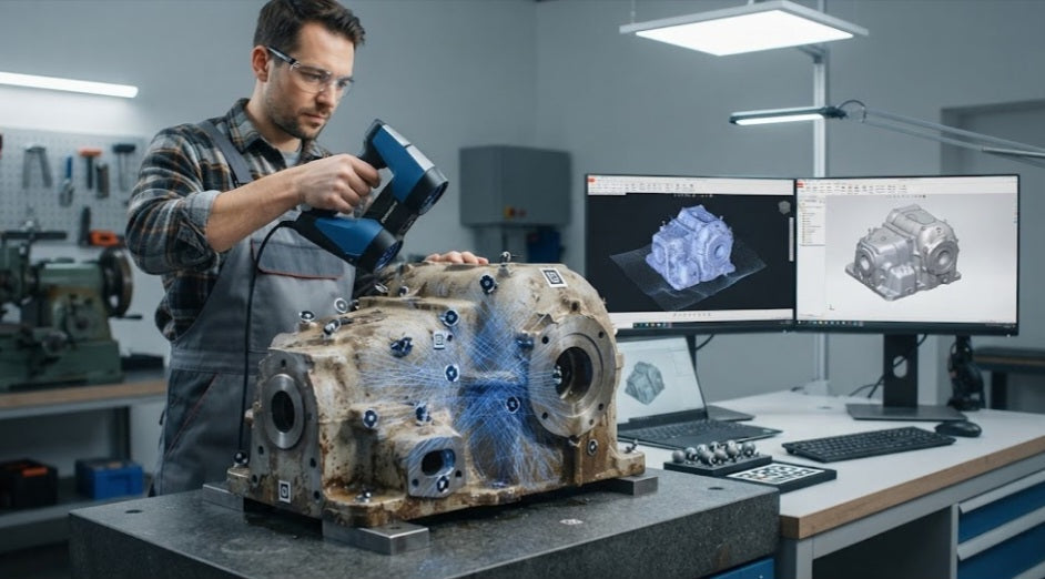 How to Scan an Old Machine Casting Before Making New CAD