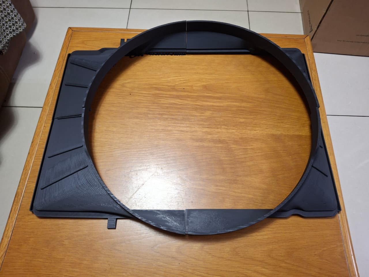 Finished recreated 2003 Isuzu radiator shroud after reverse engineering and 3D printing