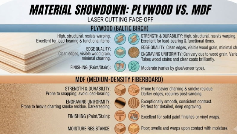 MDF vs Plywood for Laser Cutting