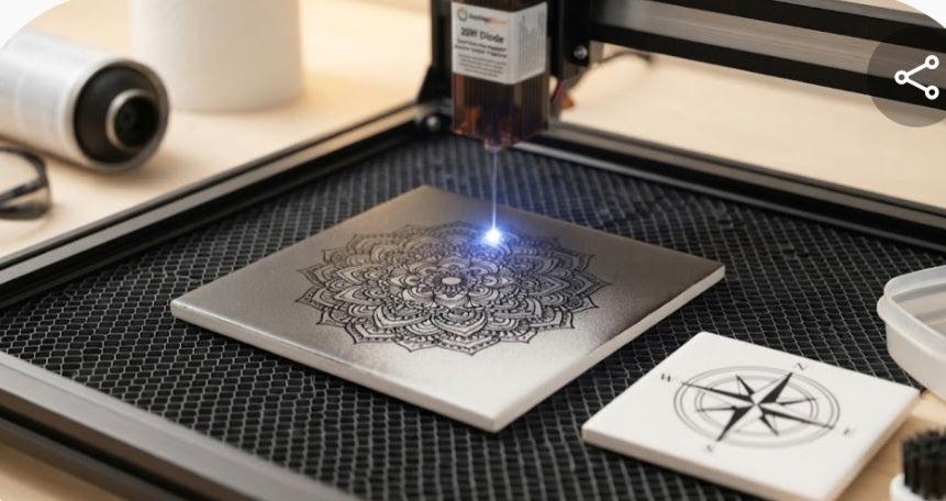 Engraving Ceramic Tiles: Material and Finish Test
