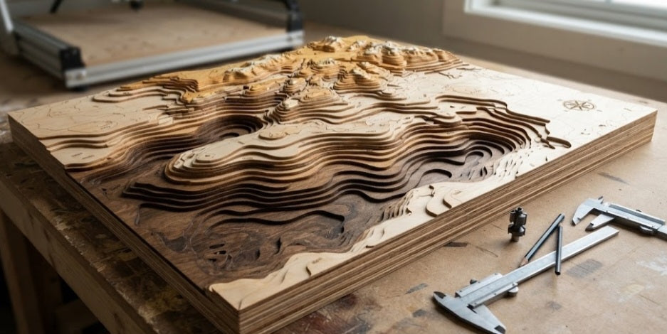 Making a Layered Wooden Map on a Desktop CNC Router