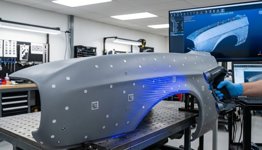 How Scan Markers Affect Tracking on a Curved Car Panel