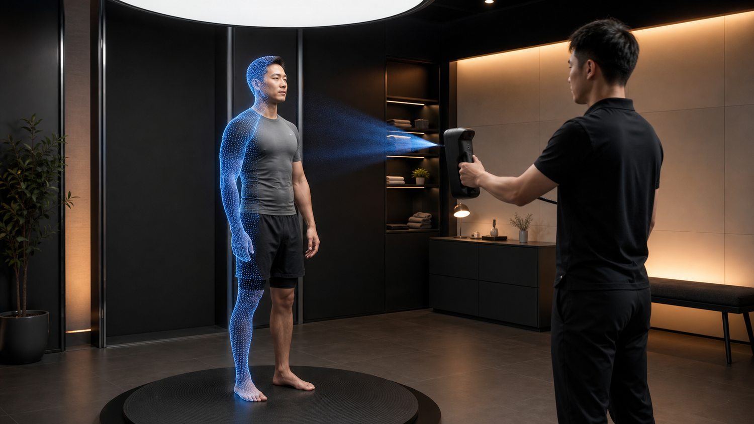 Professional non-contact 3D body scanning in a private studio