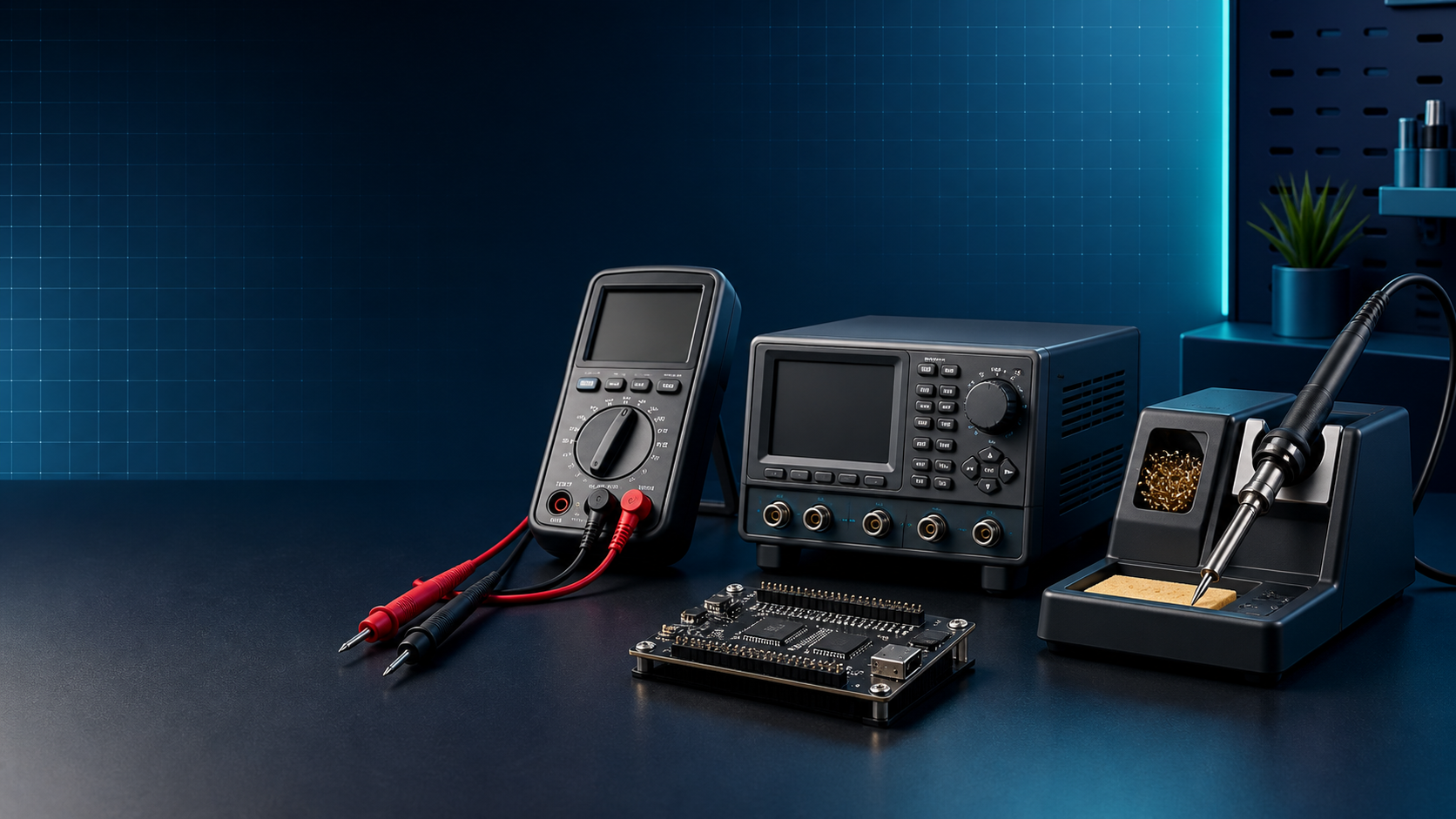 Electronics test equipment, soldering and prototyping tools