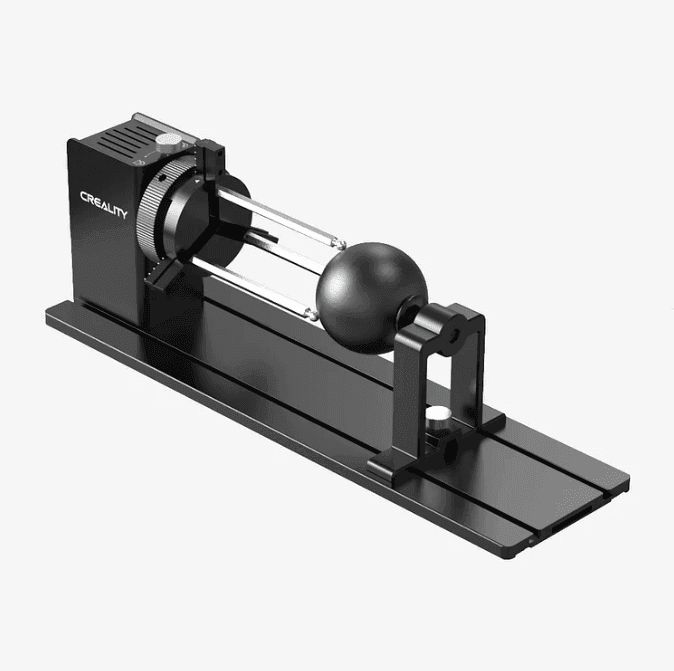 Rotary roller accessory for engraving cylindrical objects.