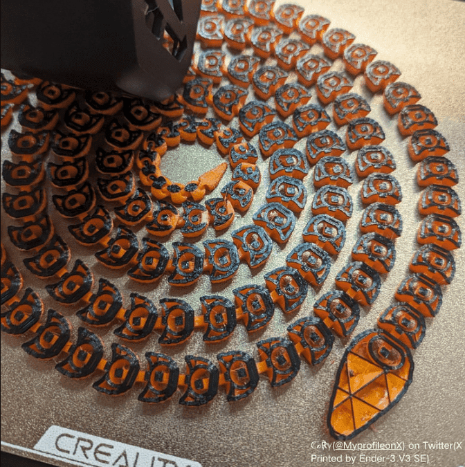 Creality Ender 3 V3 SE printing a 3D object in progress