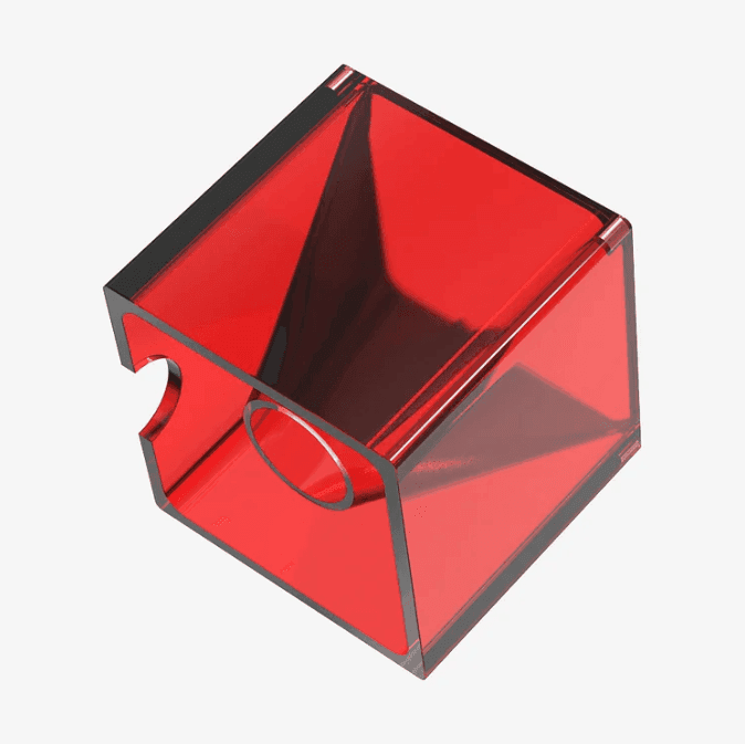 Side view of a lens cover, emphasizing its thin and heat-resistant design.