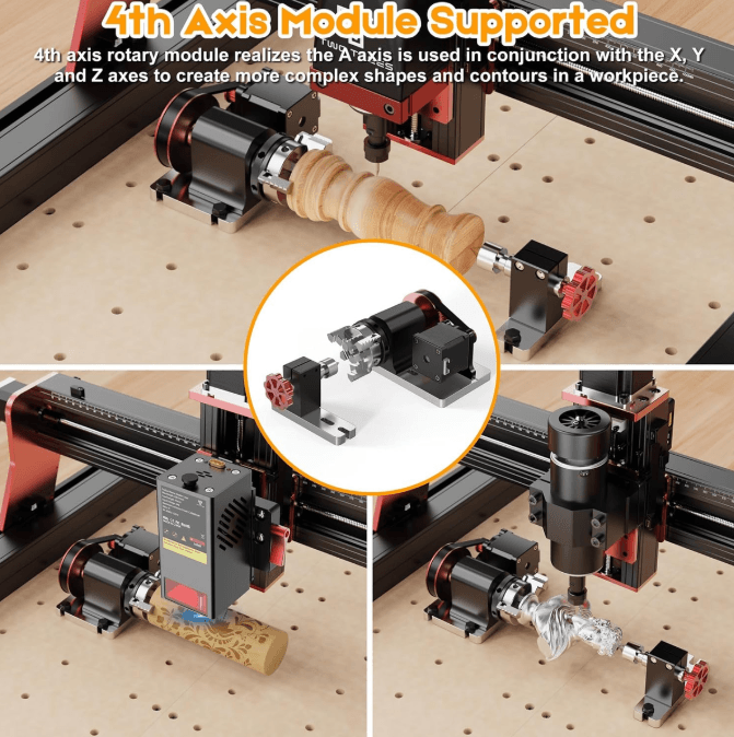 CNC machine with 4th axis rotary module for advanced carving and engraving, available in South Africa