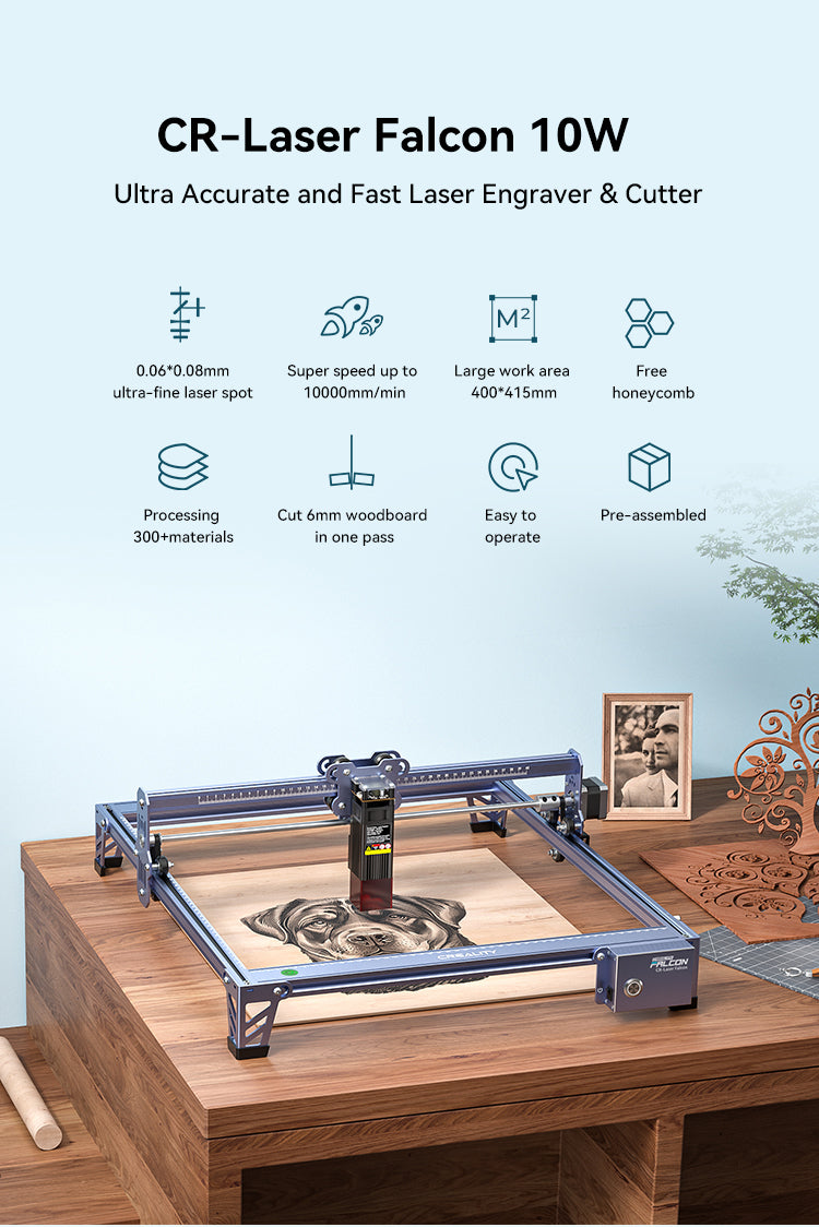 Creality Falcon 10W Laser Engraver Rotary & Air Assist Combo — image 2