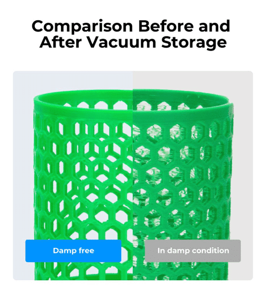 Before and after Filament Vacuum Storage