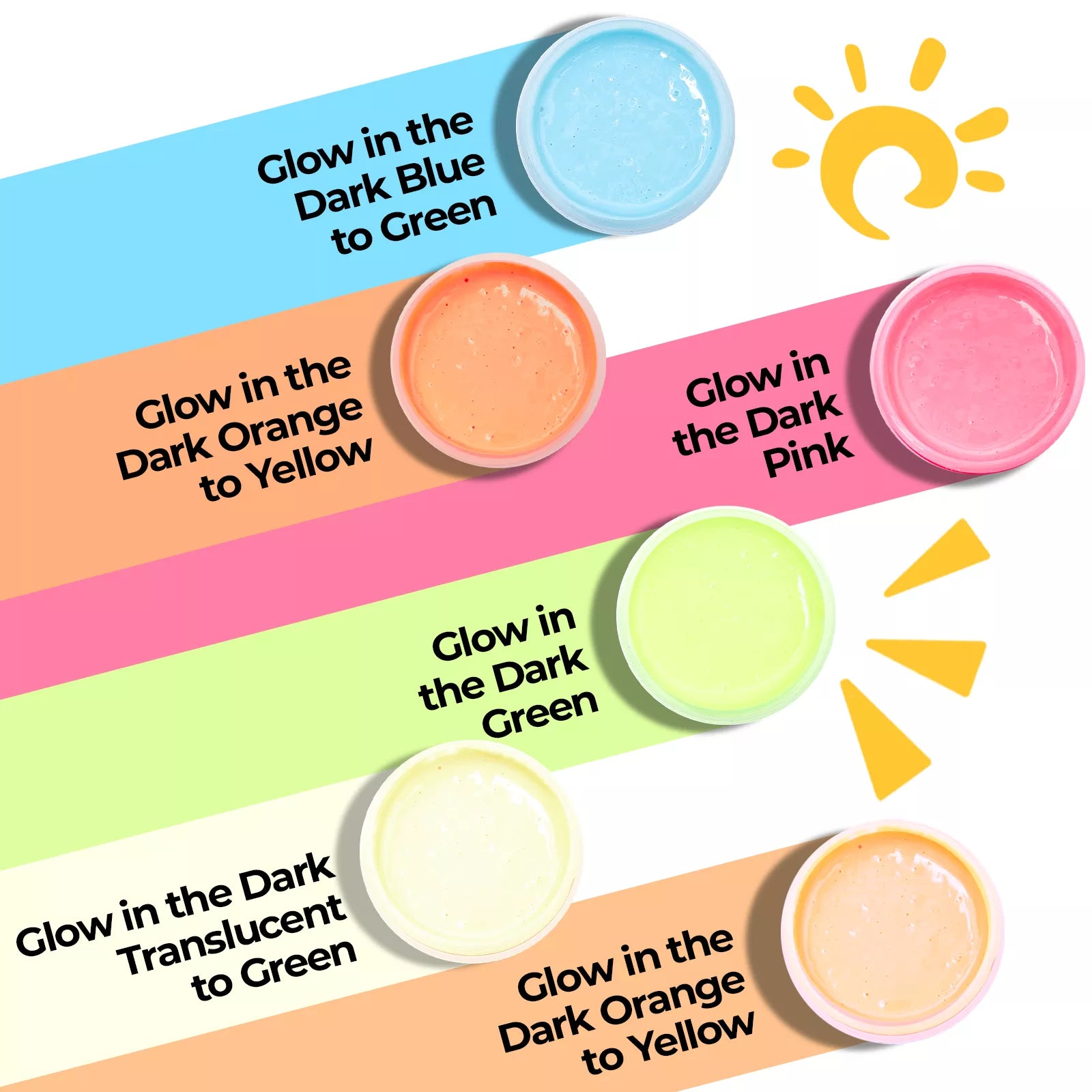 xTool Glow in The Dark Color Screen Printing Ink Set (6 Colors)