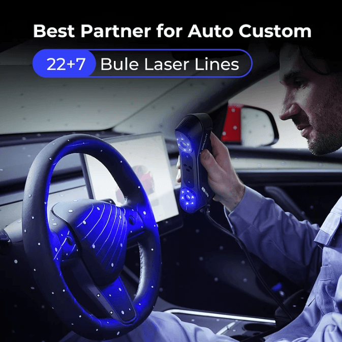 Creality Raptor Pro 3D scanner with 22+7 blue laser lines for automotive customization in South Africa