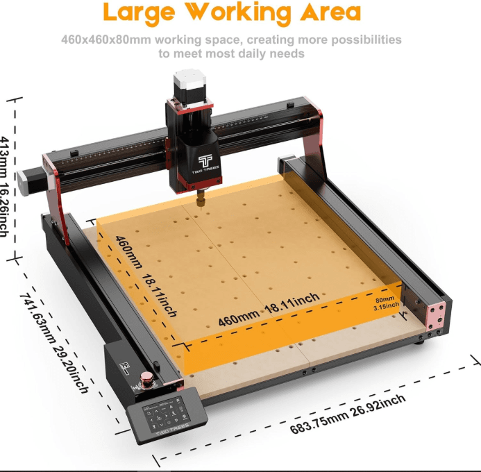 TwoTrees CNC engraving machine with large 460x460mm working area, available in South Africa