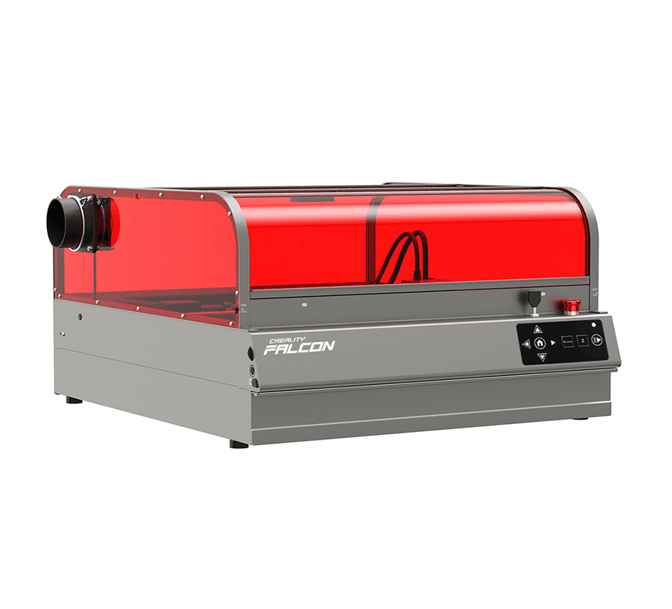 Creality Falcon enclosed laser engraver with red safety cover sold by Create It 3D South Africa