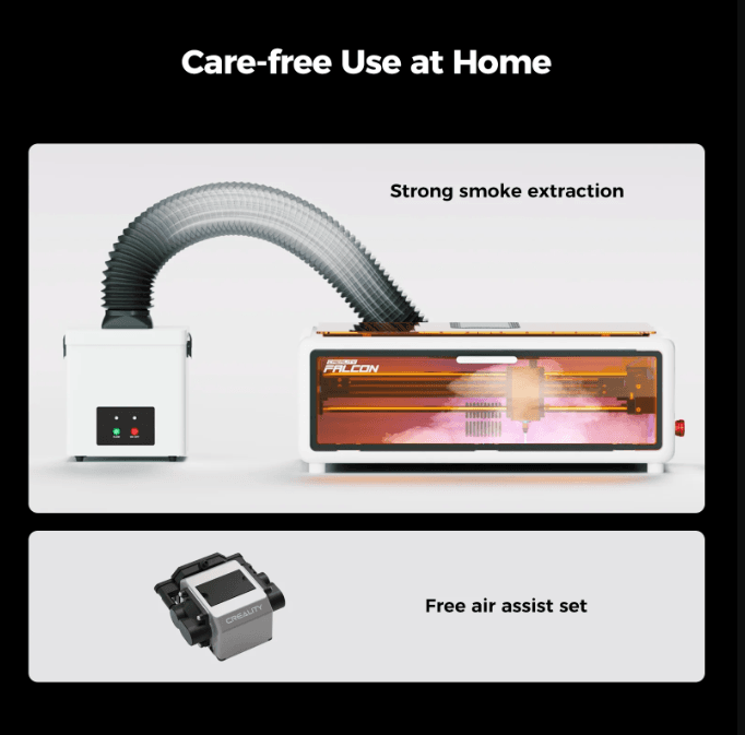 Creality Falcon laser engraver with smoke extraction and air assist set South Africa – Create It 3D