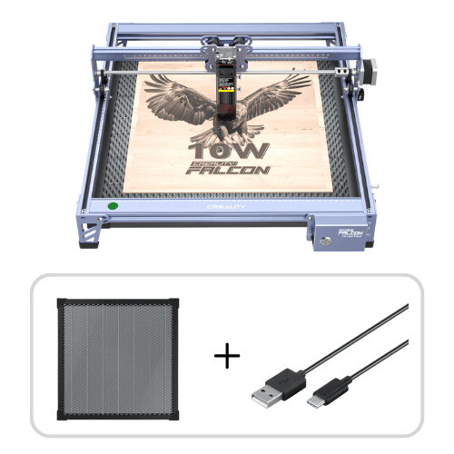 Creality Falcon 10W Pro laser engraver kit with honeycomb plate and USB cable – South Africa