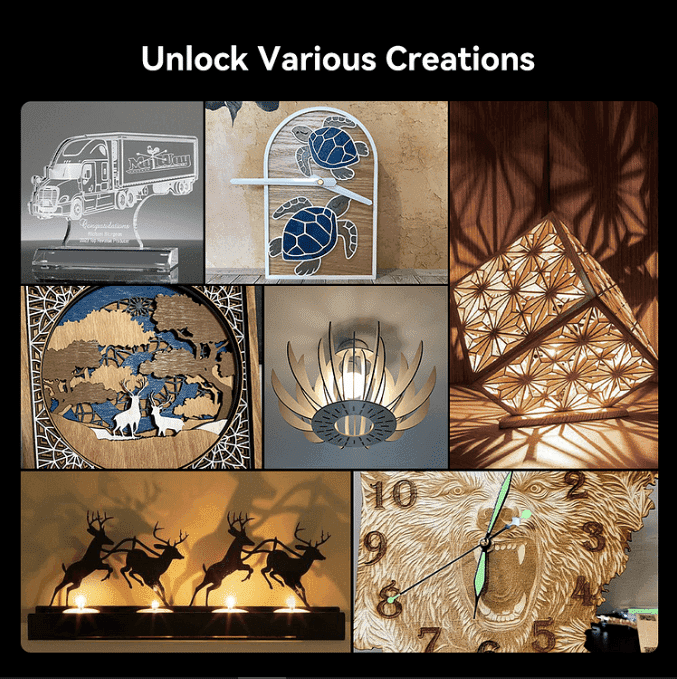 Engraving on wood, metal, and plastic