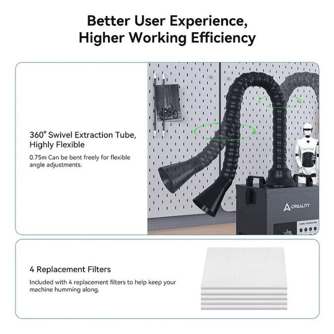 Better user experience higher working efficiency for Creality Fume Extractor