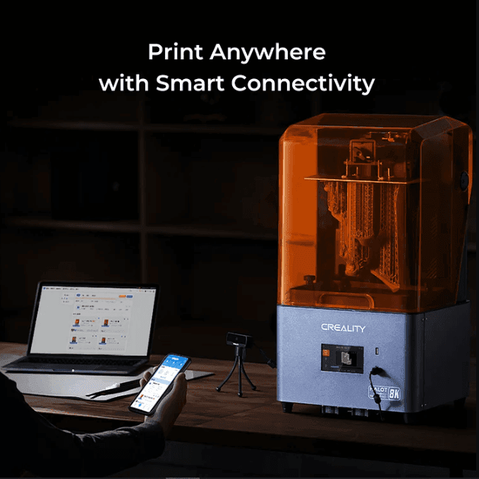 Creality Halot Mage Pro 8K Resin 3D printer with high-resolution capabilities.