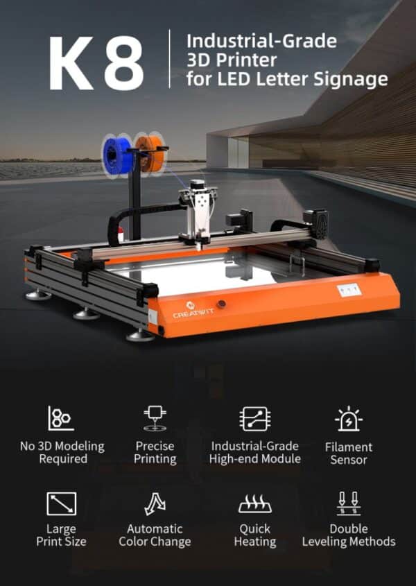 Creality K8 large format signage printer features