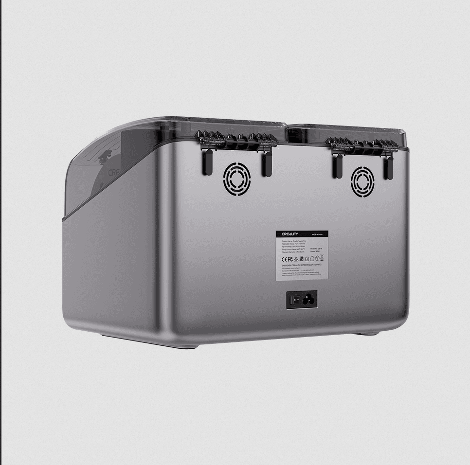 Creality filament dryer rear view with cooling fans – Create It 3D South Africa