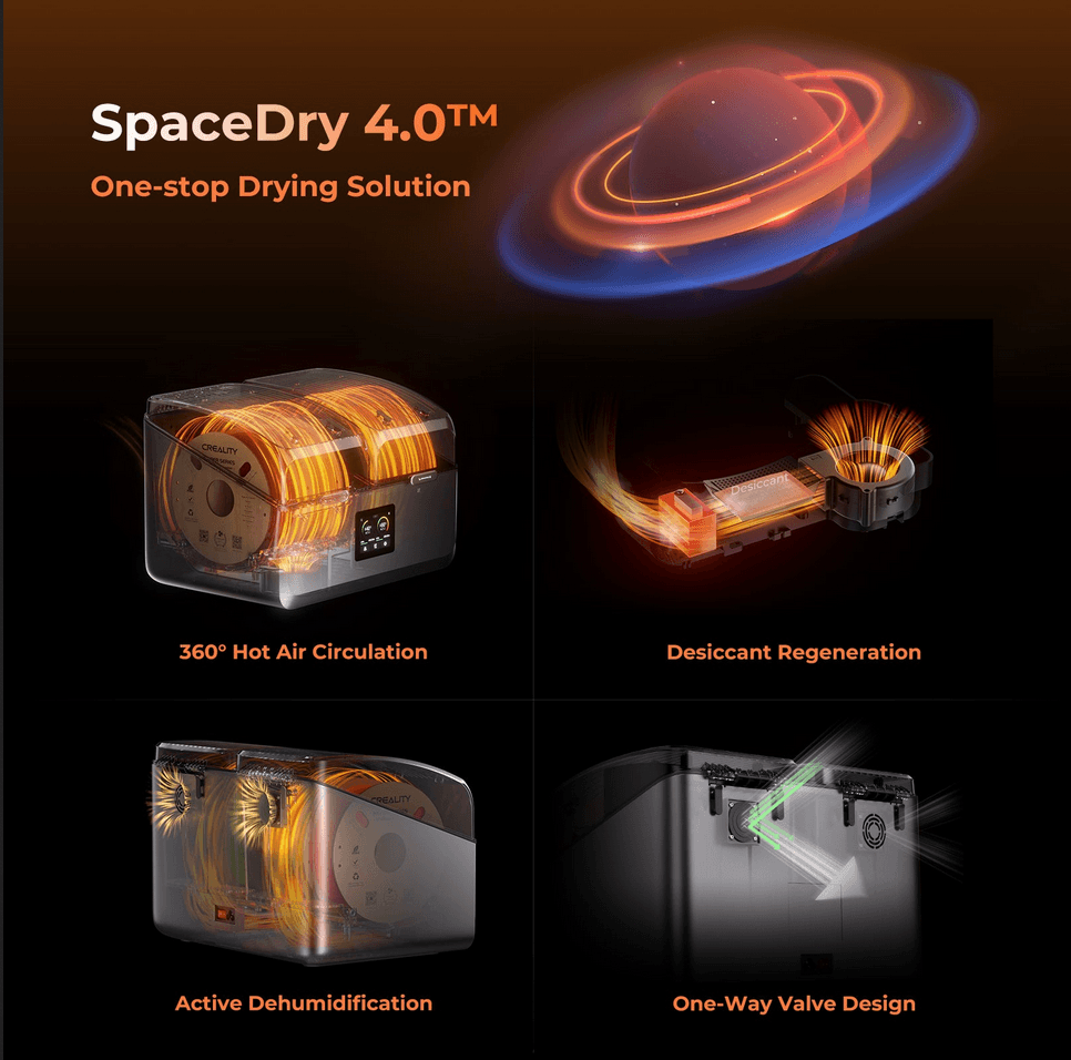 Creality SpaceDry 4.0 filament drying system with hot air circulation – Create It 3D South Africa