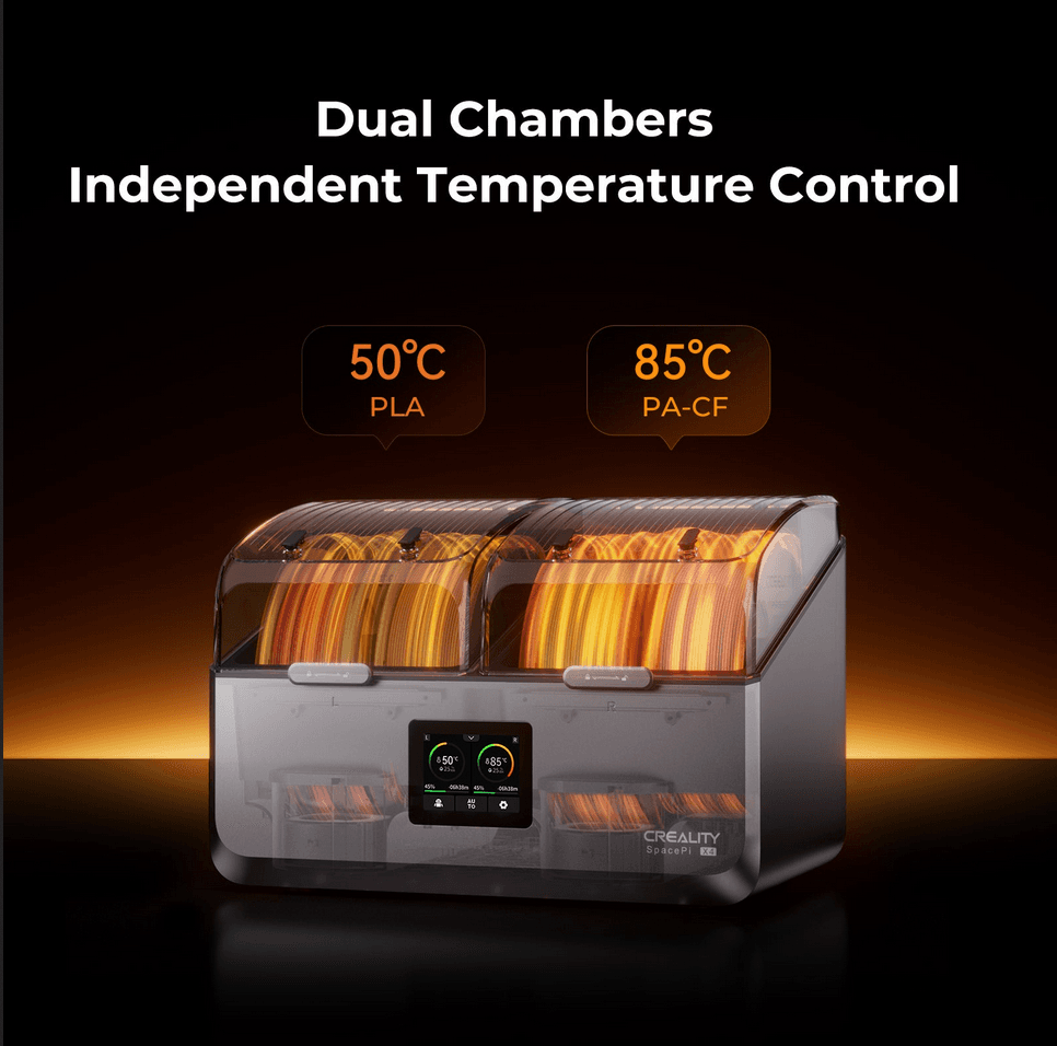 Creality SpacePi X4 dual-chamber filament dryer with independent temperature control – Create It 3D South Africa