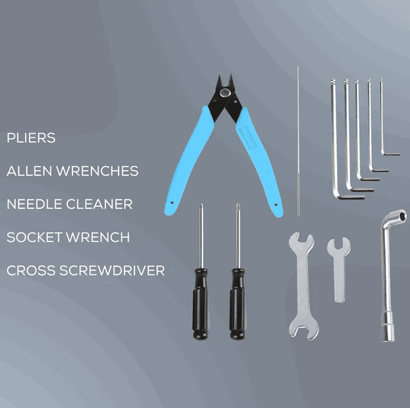 3D printer tool kit with pliers, allen wrenches, socket wrench, screwdrivers and needle cleaner South Africa