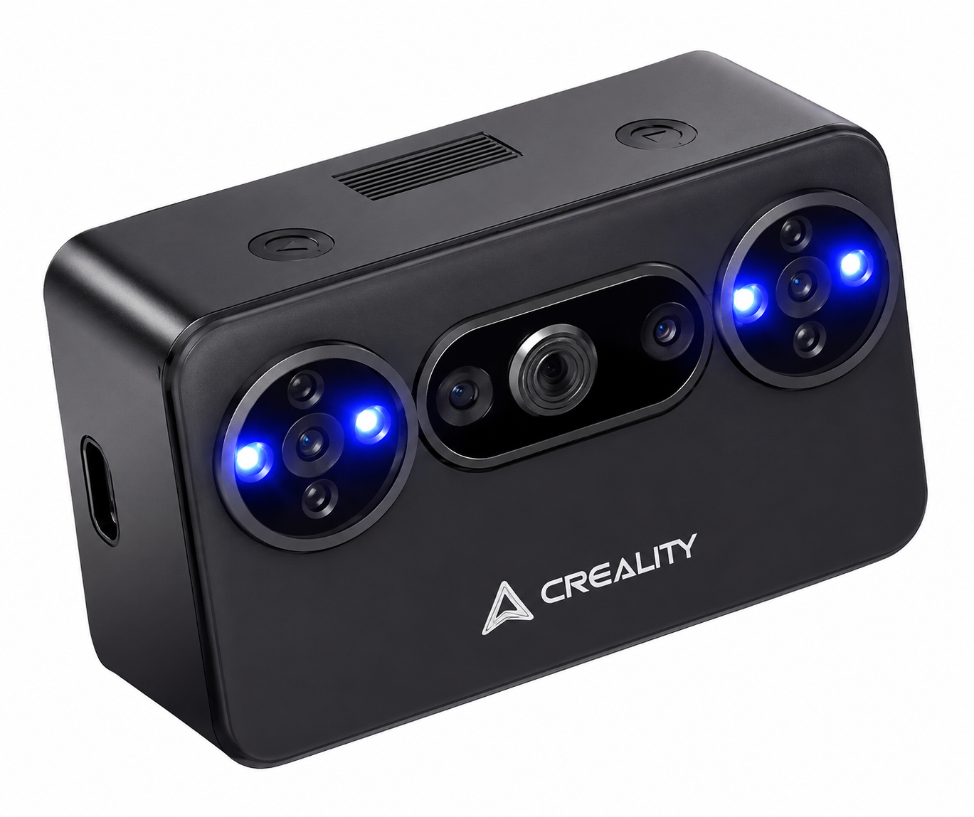 Creality Pika Compact Wireless AI 3D Scanner featuring an integrated touchscreen, dual rechargeable batteries, advanced AI scan enhancement, and a compact portable design for professional 3D scanning, reverse engineering, inspection, and product development.