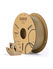 ELEGOO PLA Special Wood Filament 1.75mm 1kg on an eco-friendly paper spool with realistic wood-filled finish, ideal for decorative models, crafts and wood-like 3D prints.