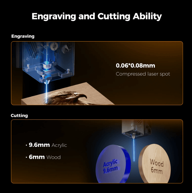 Creality Falcon laser engraver cutting 9.6mm acrylic and 6mm wood South Africa – Create It 3D