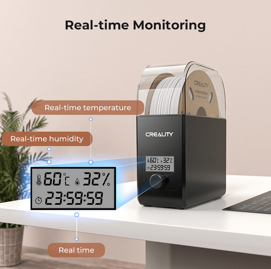 Creality 3D filament dryer with real-time temperature and humidity monitoring South Africa