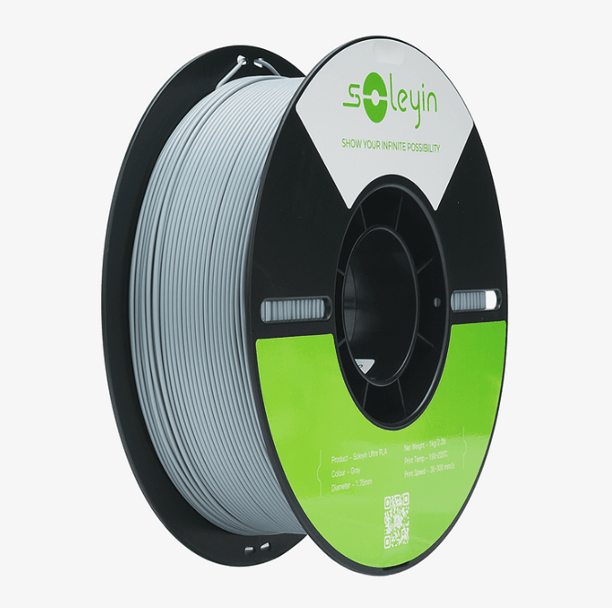 Grey Soleyin PLA 3D printer filament spool for durable, professional-grade prints from Create It 3D South Africa