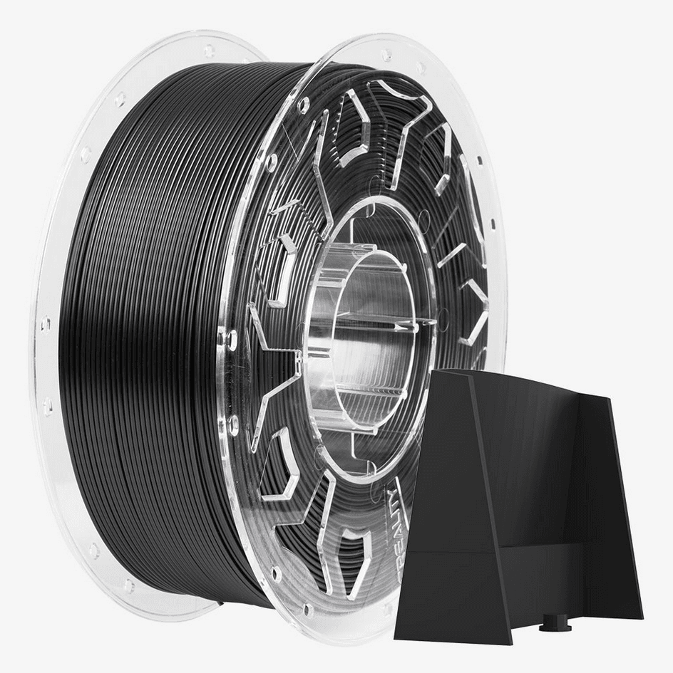 Black 3D printer filament spool with printed part sample – Create It 3D South Africa