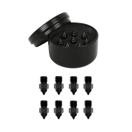 3D printer nozzle set with multiple sizes in storage case – Create It 3D South Africa