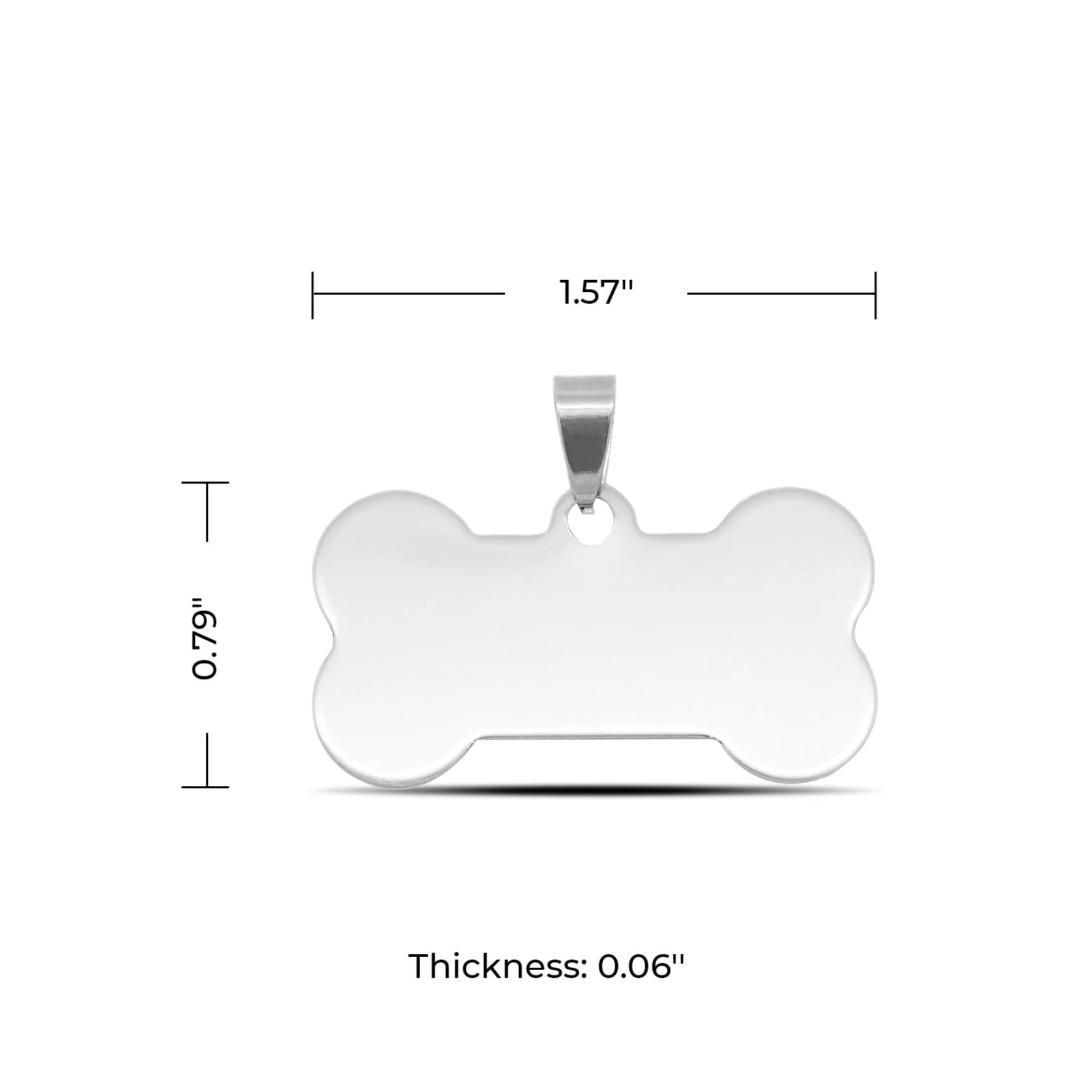 Silver Bone Dog Tag 10pcs