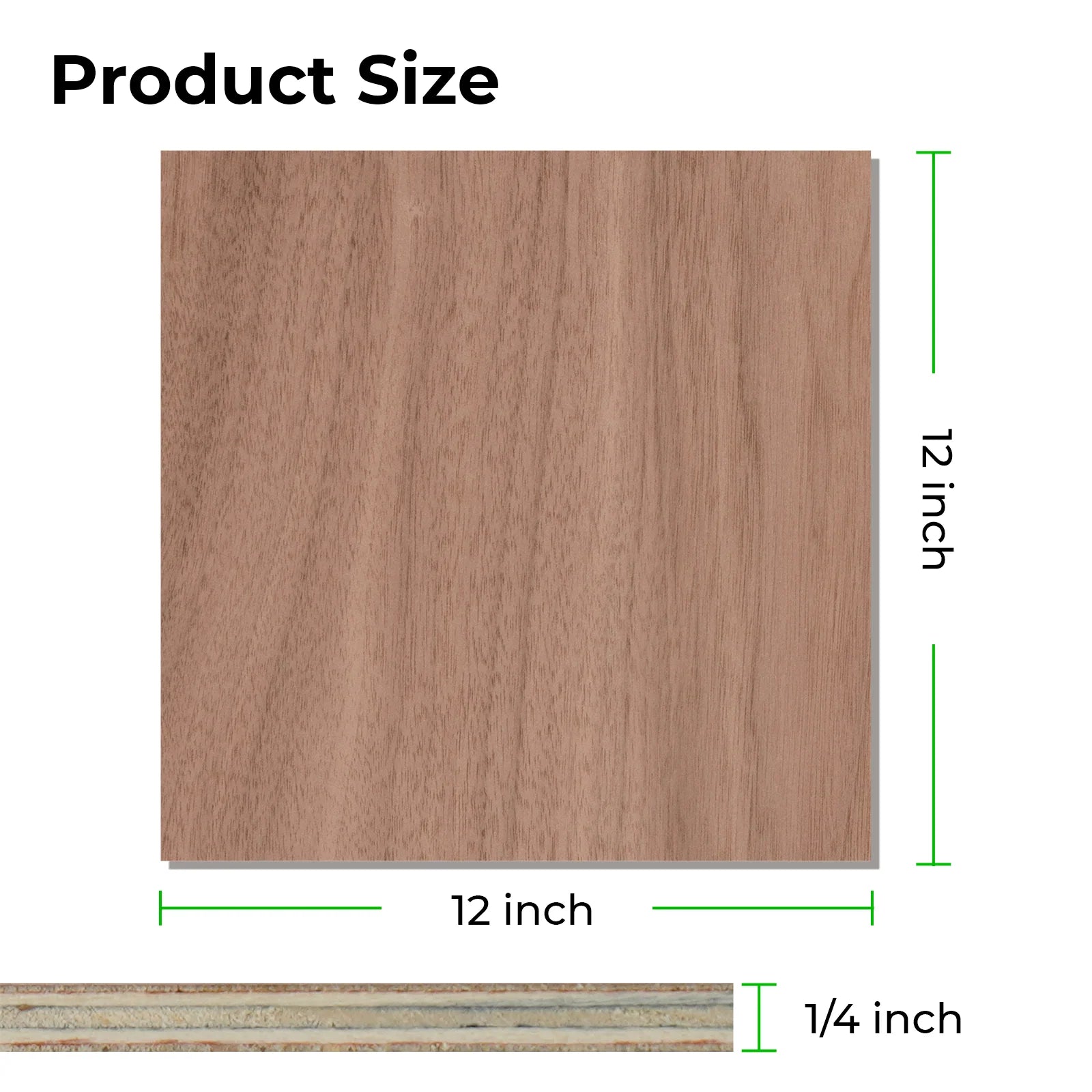Walnut Plywood Sheets 3MM 30*30cm 6pcs