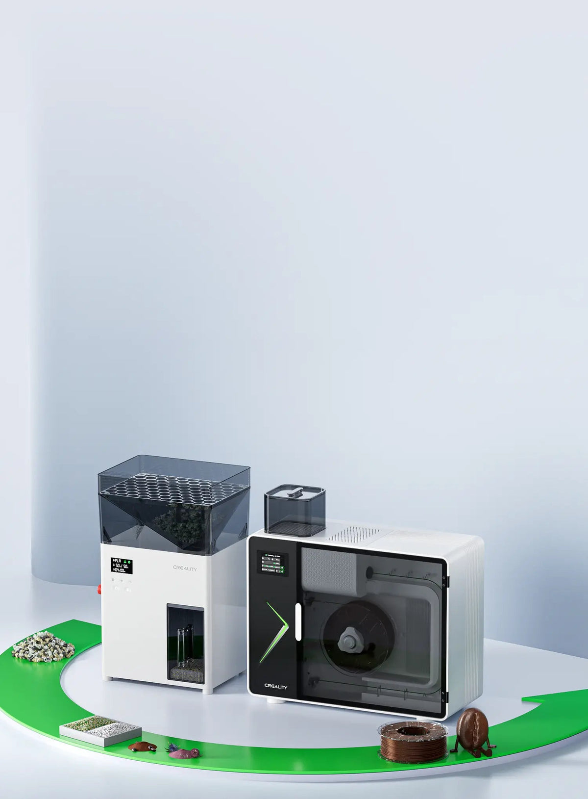 Creality M1 and R1 desktop filament system