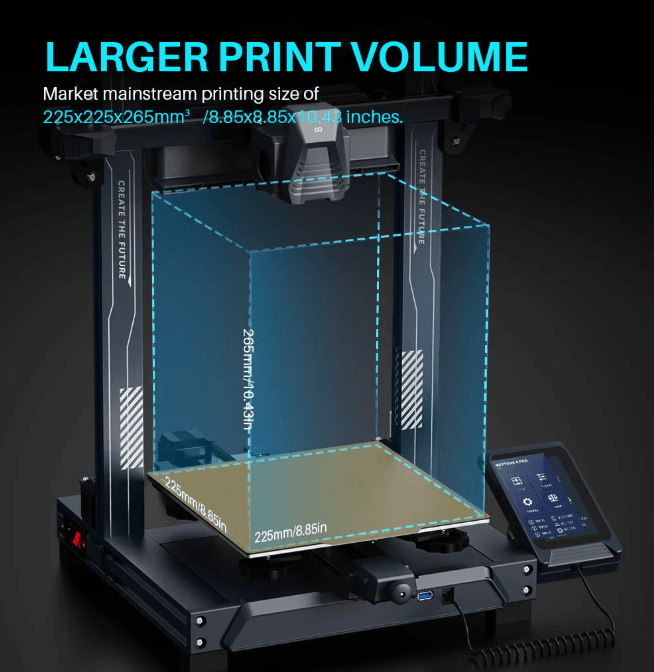 Large print volume 3D printer 225x225x265mm available in South Africa from Create It 3D