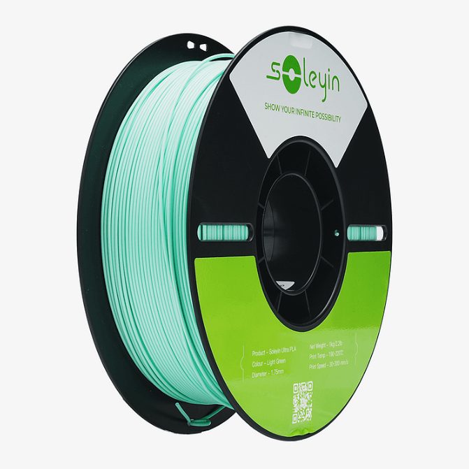 Light Green Soleyin 3D printer filament spool for reliable high-quality prints from Create It 3D South Africa
