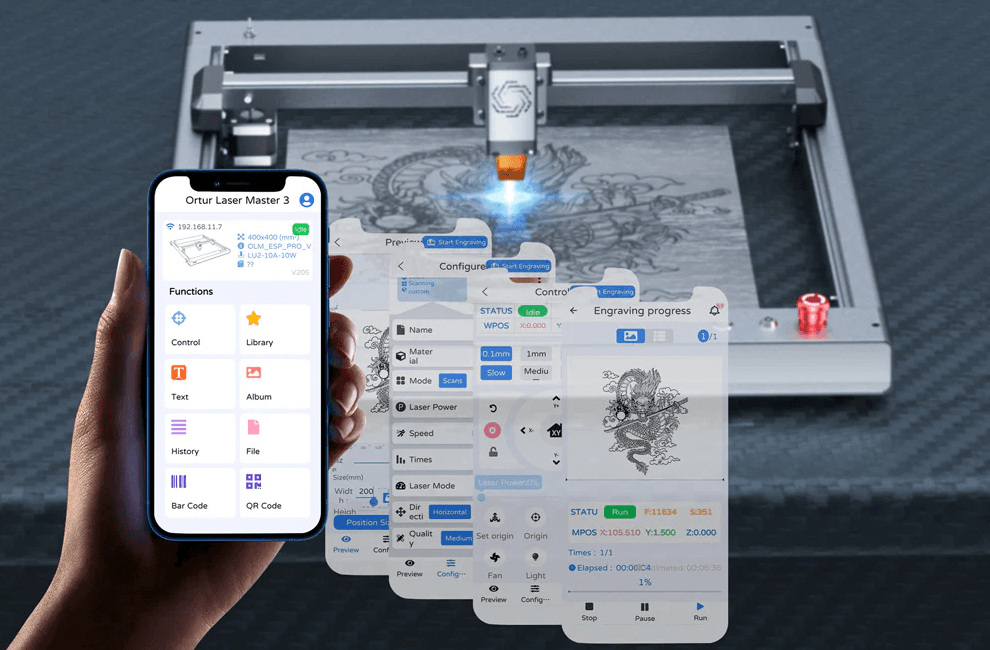 Ortur Laser Master 3 mobile app control for laser engraving South Africa