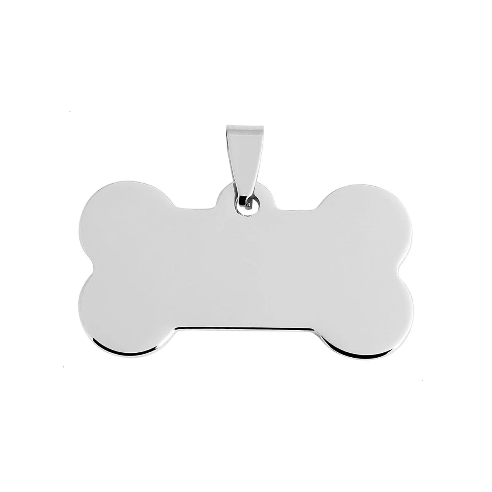 Silver Bone Dog Tag 10pcs