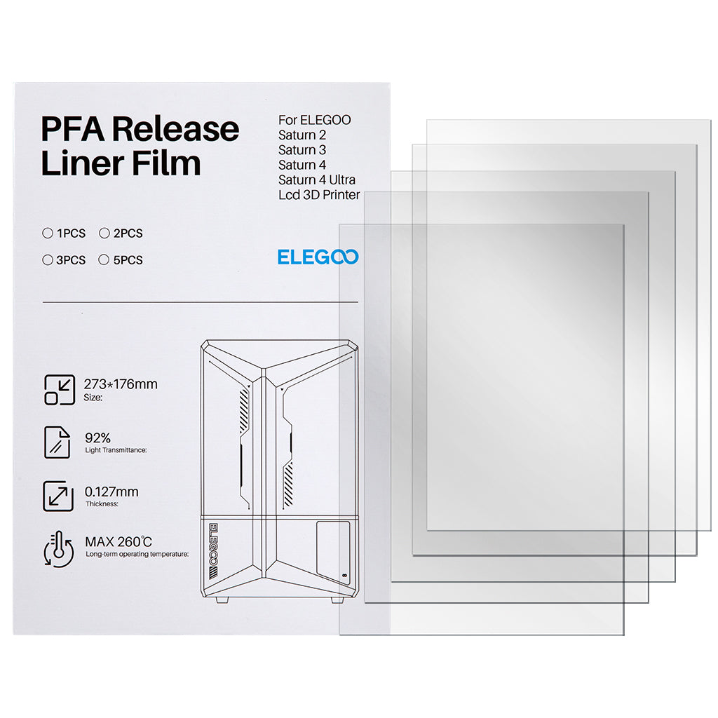 Elegoo PFA Film for Saturn resin 3D printers - pack of 5