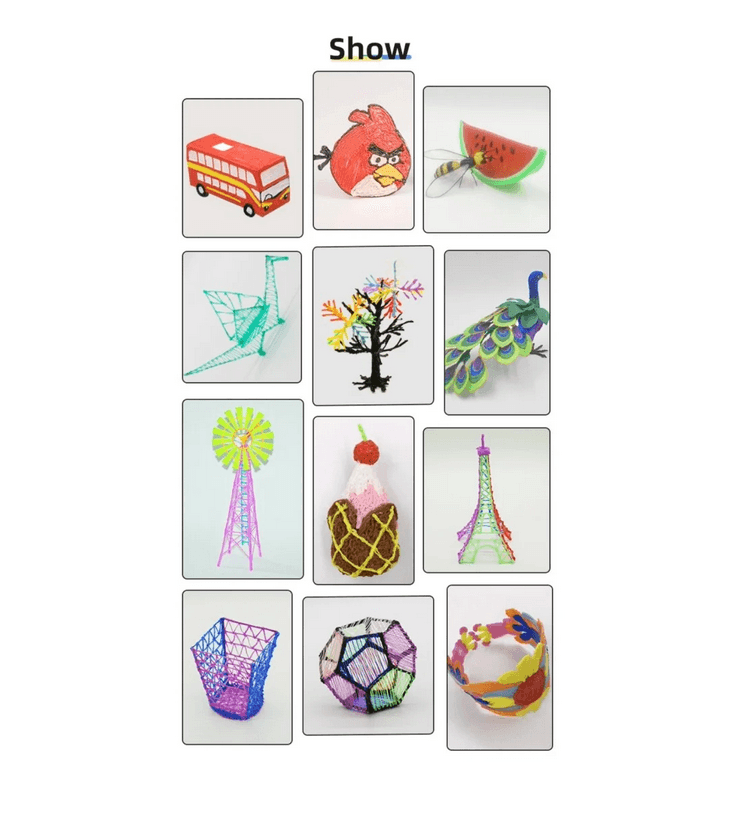 Creative 3D pen art models including animals, objects, and landmarks by Create It 3D South Africa