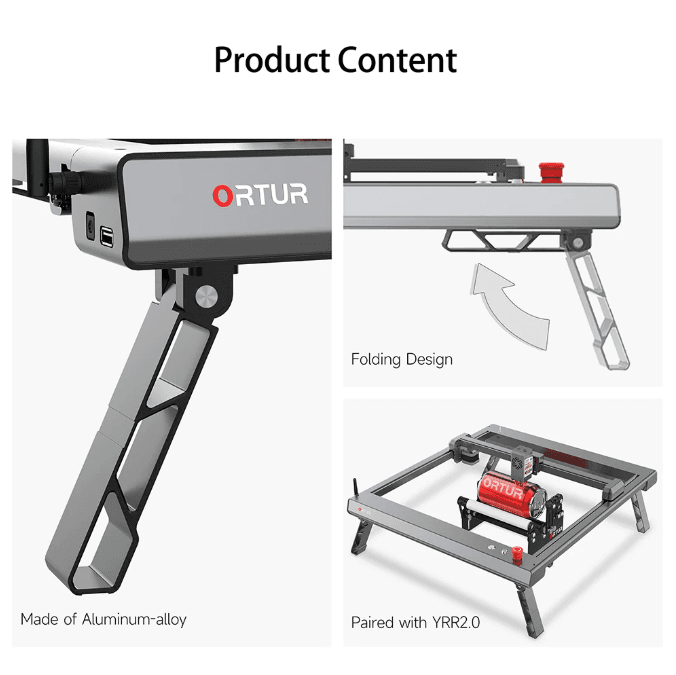 Ortur foldable aluminum-alloy feet for laser engravers with YRR2.0 in South Africa