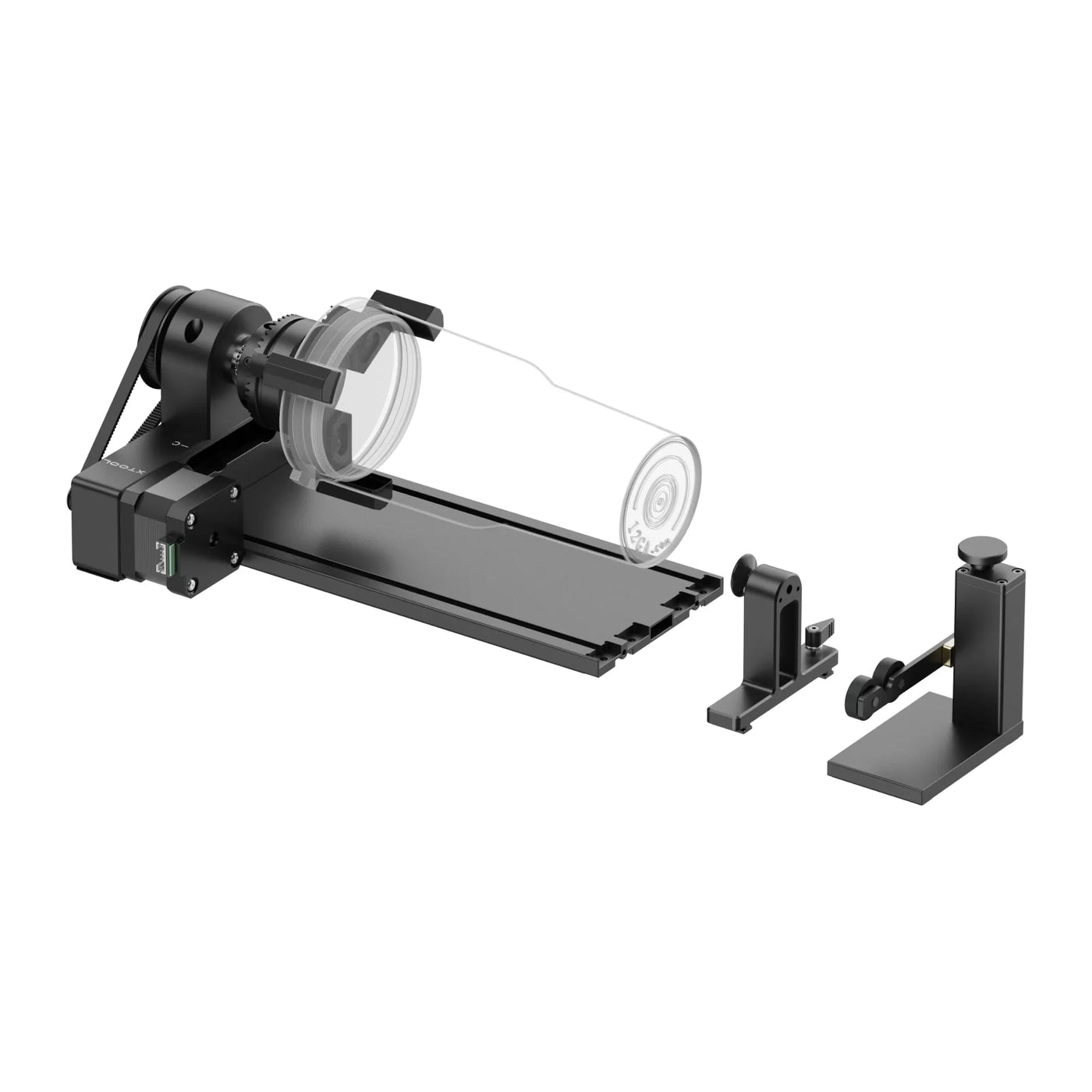 Rotary laser attachment for engraving cylindrical objects