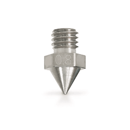 Stainless steel 0.8mm 3D printer nozzle for high-flow printing – available in South Africa at Create It 3D