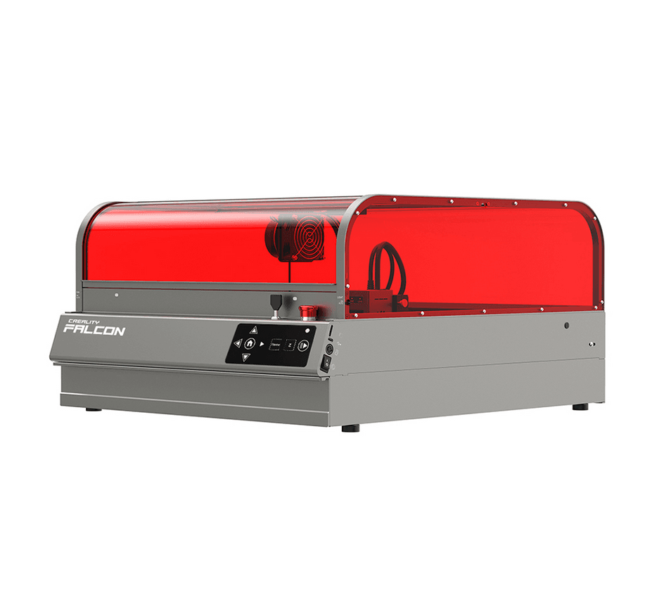 Creality Falcon laser engraver with red safety enclosure available at Create It 3D South Africa