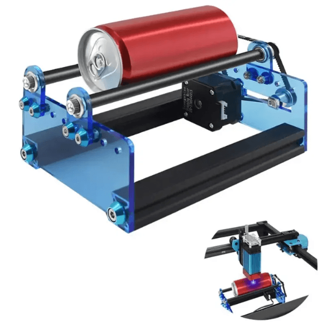 Rotary engraving attachment for cans and bottles with laser engraver setup – Create It 3D South Africa